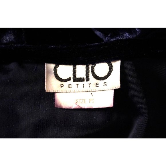 Vintage Crushed Velvet Cardigan Pants Set Navy Blue Womens Size PS by Clio - Picture 10 of 10